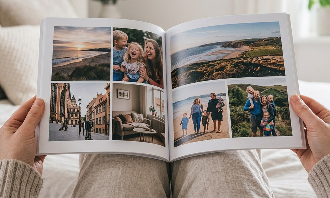 Personalized softcover photo books showcasing custom designs