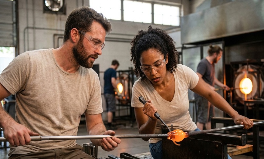 Image 8: Glassblowing Bubble Bowl Making Class for Two or Four!