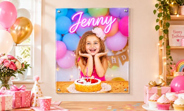 Custom Neon Light Acrylic Print in home setting