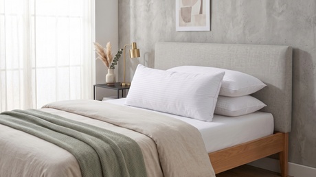 SAMPUR Traversin plumes 90 cm housse Luxe, White