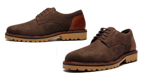 Hush Puppies Brown Hush Puppies Marcus Mens Leather Shoes - Size 12