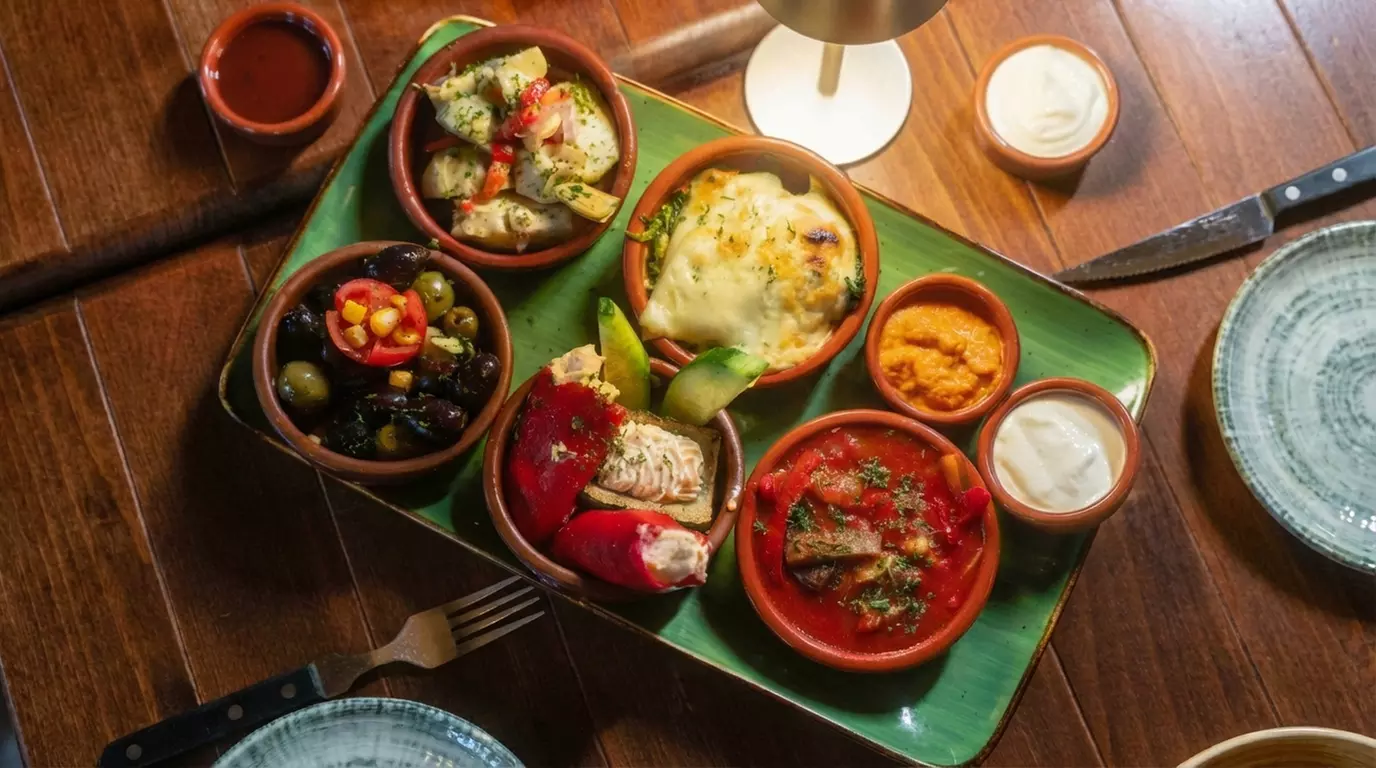 6 oder 12 Tapas nach Wahl mit Salsa & Brot für 2 oder 4 Personen