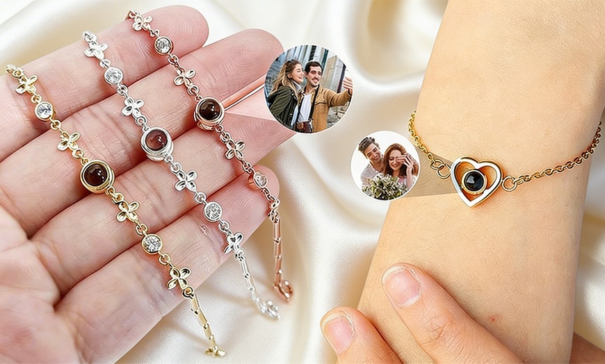 Image 13: Custom Photo Projection Bracelet, 1 or 2 (Up to 75% Off)