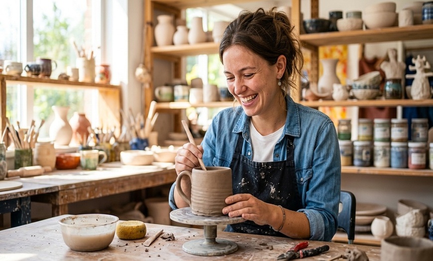 Image 7: 90 Minutes Pottery Hand Building Class: Create Your Own Mug