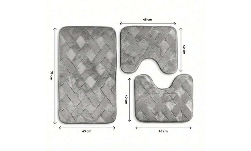 Image 2: Juego de 3 alfombrillas absorbentes de secado rápido para el baño