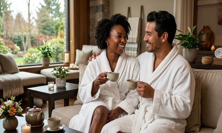 Image 5: 50-Minute Couples Spa Day: Custom Massage or Facial Package