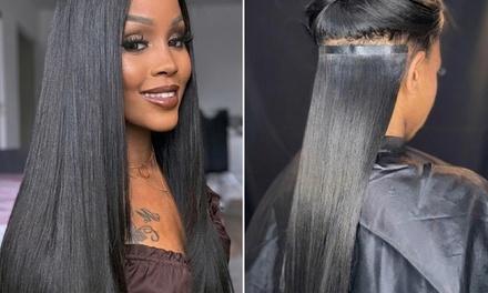 Classy Partial-Head Tape-In Extensions with Trim and Style - ElizabethMarie