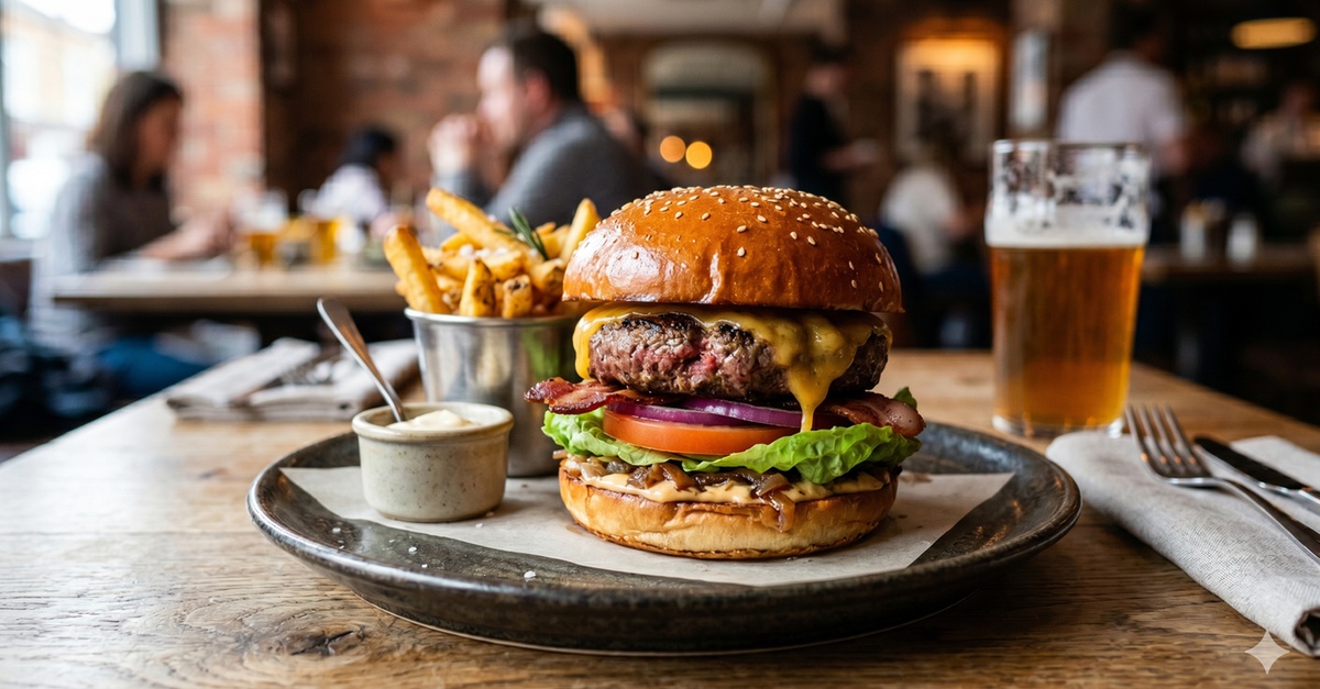 Menú burger para 2 o 4 personas en restaurante de Madrid