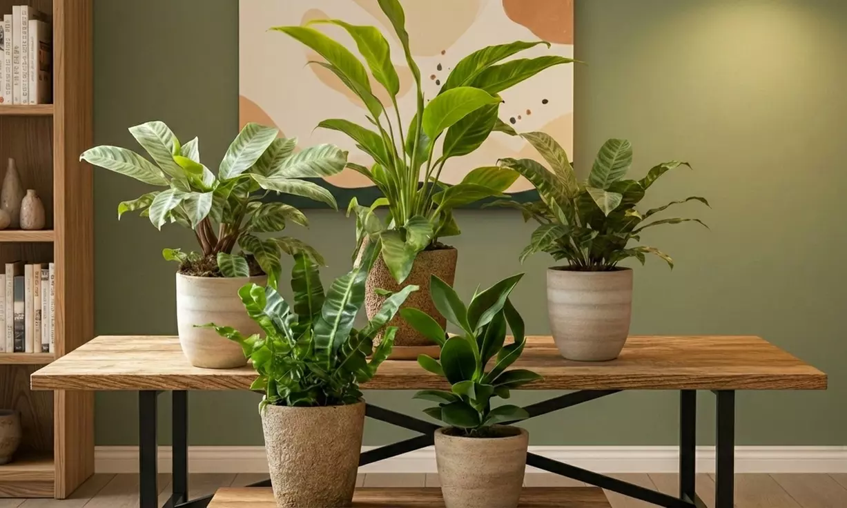 Lot de 5 plantes d'intérieur purificatrices d'air