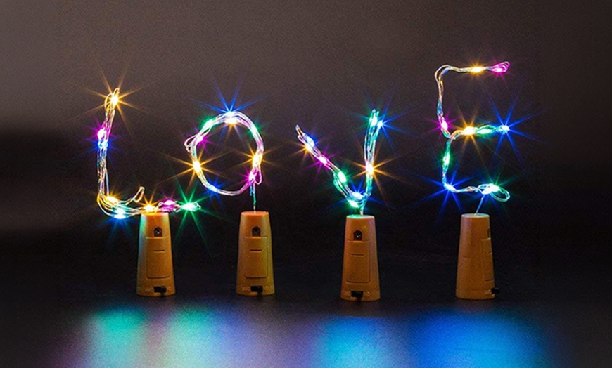 Image 8: 6 Pack 20 LED Wine Bottle Cork Lamp Fairy String  Lights for DIY Wedding Party