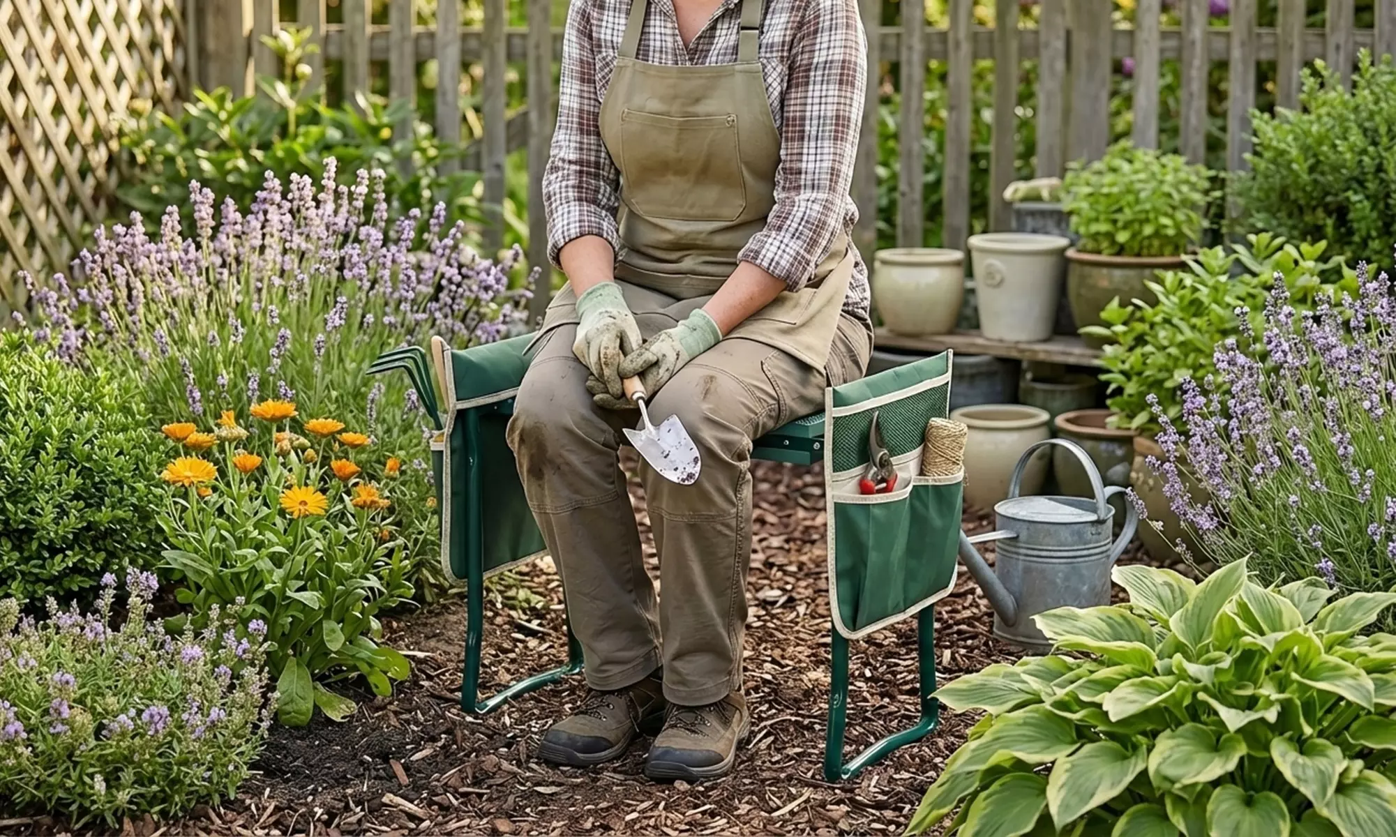 Tabouret et agenouilloir de jardin 2 en 1 pliable