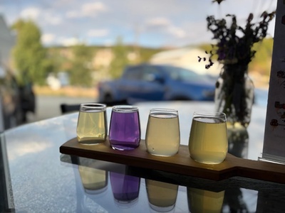 One Flight for up to 2 People with Take Home 32 oz Growler Bottle - Cloud City Modern Mead
