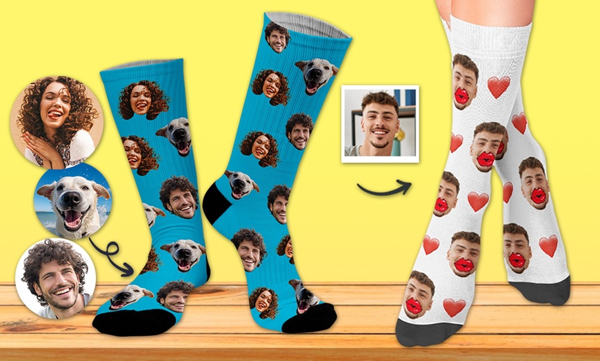 Image 26: Custom Photo Socks from Justyling — Perfect Graduation Gift (Up to 85% Off)