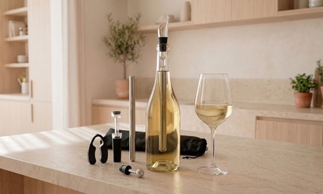 INNOVAGOODS Innovagoods 7-delige wijnaccessoireset met draagtas, Black