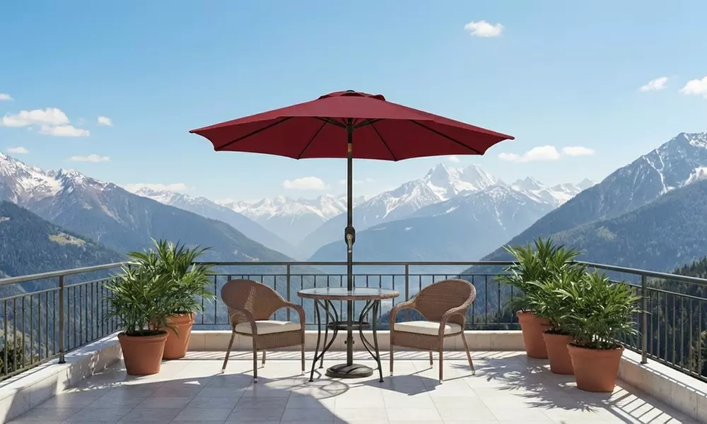 Ombrellone da esterno con manovella e inclinazione regolabile