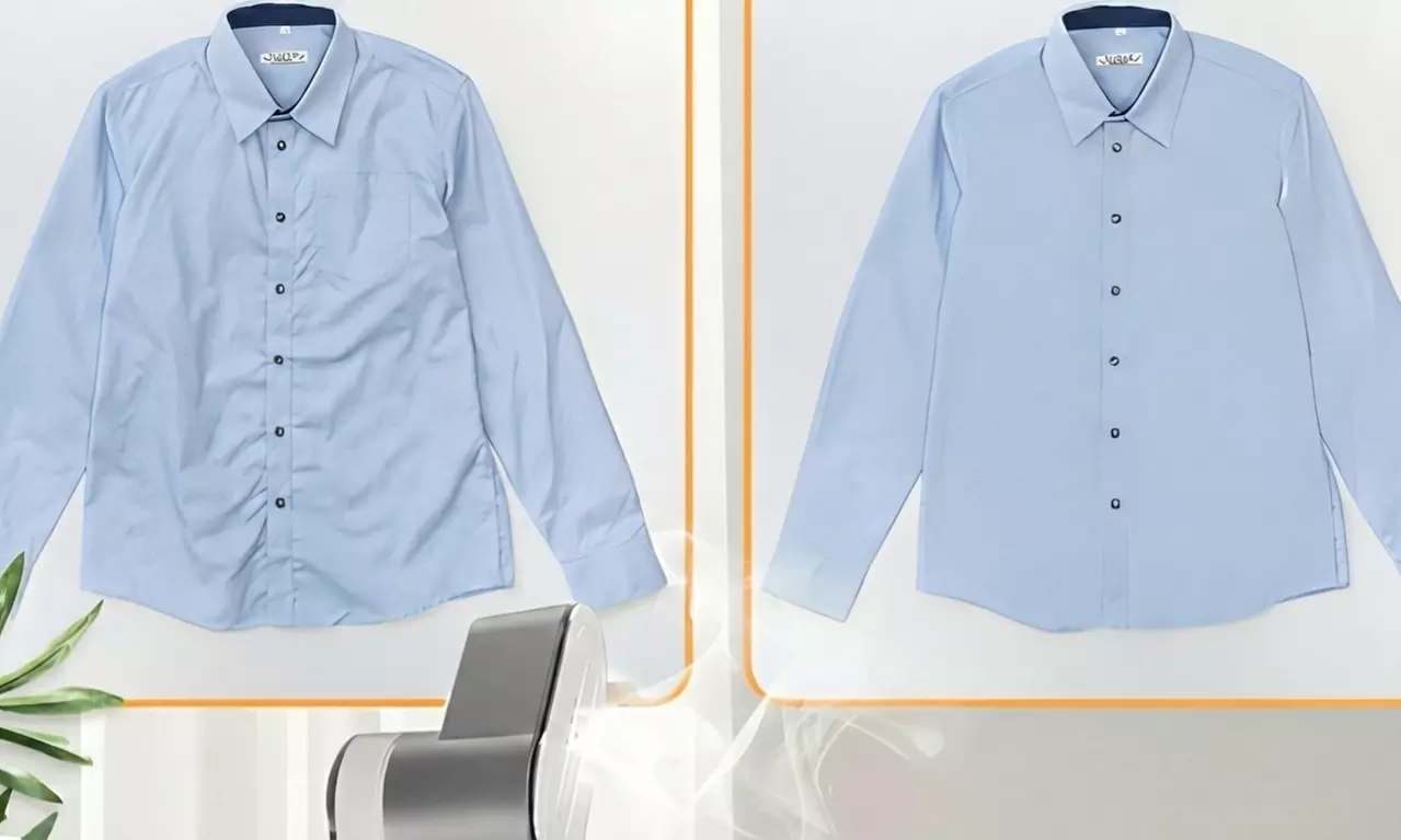 Miniplancha de viaje con función de planchado en seco y a vapor