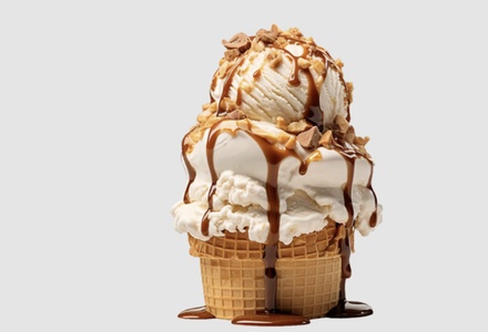 1 scoop of ultra-premium dairy/non-dairy ice cream, gourmet waffle cone+1topping - Chill Spot Rendezvous