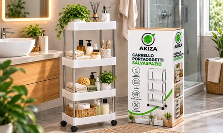 groupon Carrello Salvaspazio 4 Ripiani -ZK1340