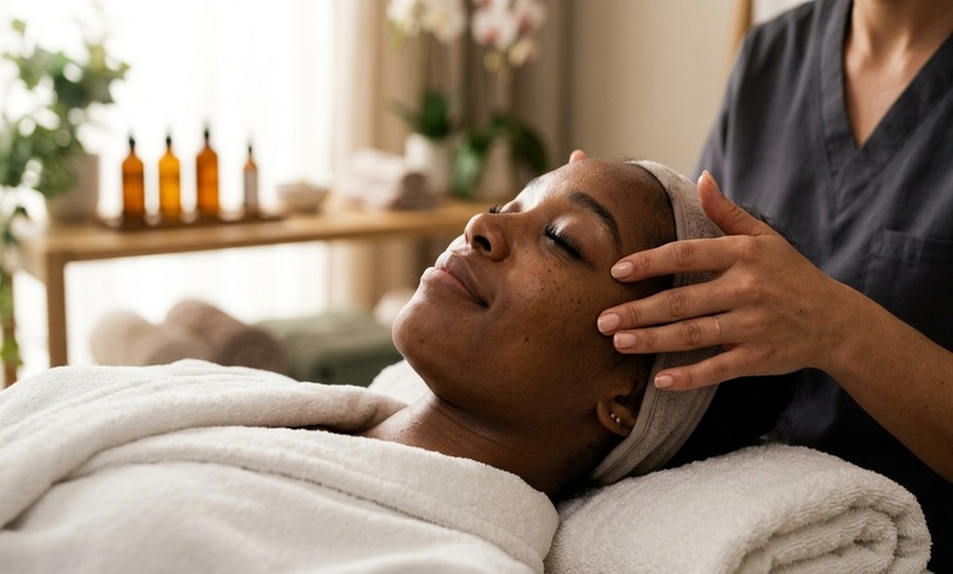Image 6: Relaxing couples hot tub, facial and massage session