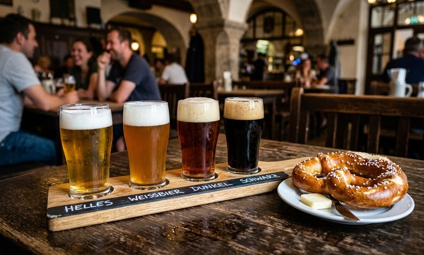 Image 4: Indulge in a German Bier Sampler with Pretzels for Two People at Helga's German Restaurant and Deli, up to 32% off