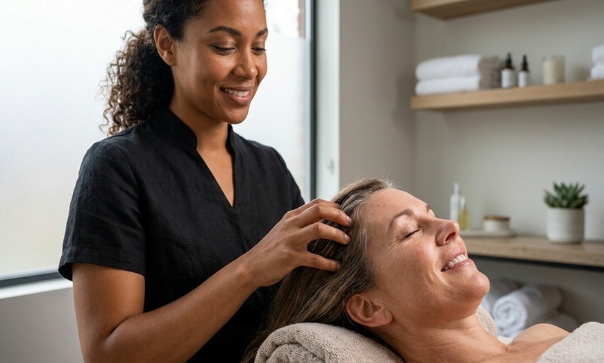 Image 6: 60 or 90-Minute Signature Head Spa with Hand & Eye Masks, Water Circulation, Scalp Head Therapy, and Neck and Shoulder Massage