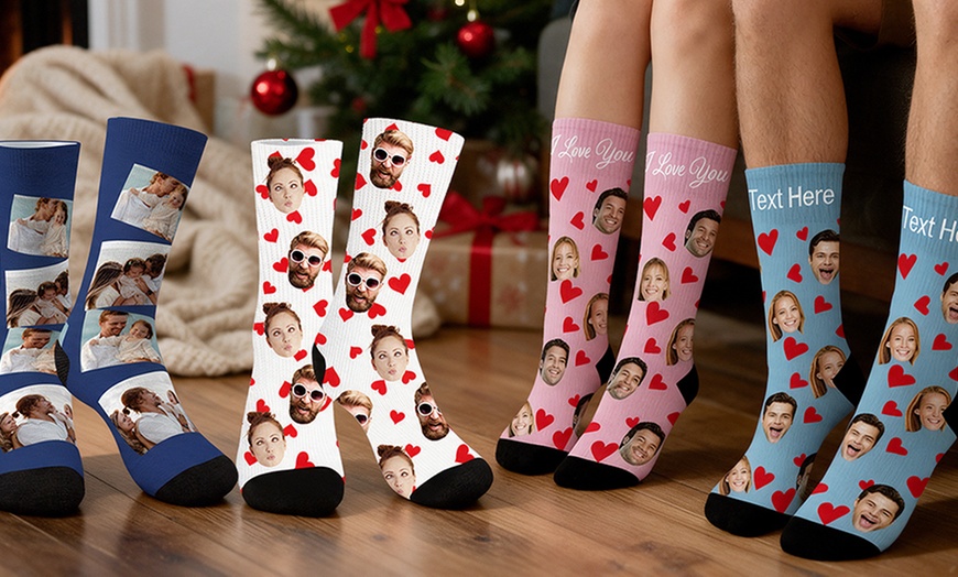 Image 11: Custom Photo Socks from Justyling — Perfect Graduation Gift (Up to 85% Off)