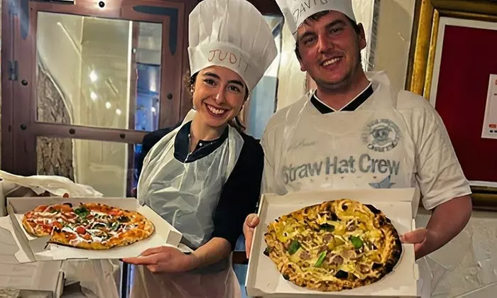 Taller y degustación de pizza con vino, cerveza o bebida para hasta 4