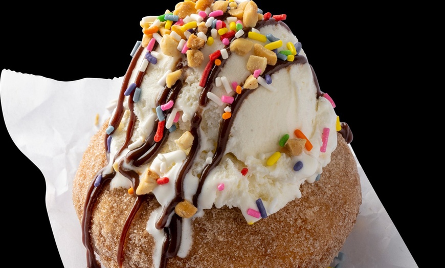 Image 6: Customizable Dozen Fresh-Topped Vanilla Cake Donuts