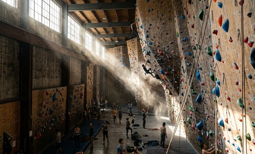 Image 2: Conquer New Heights: Indoor Rock Climbing Pass for Two
