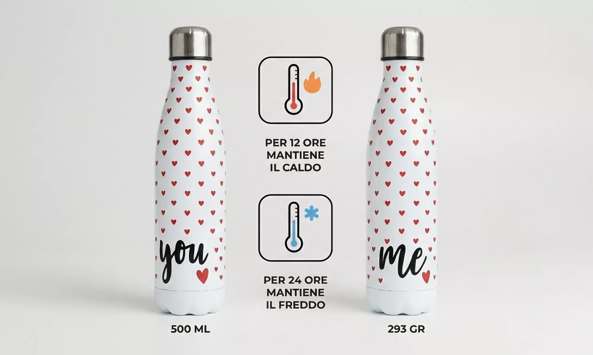 Set de 2 botellas de agua a juego