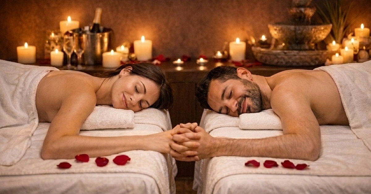 Ritual Serenitee con masaje en pareja, cava y bombones para dos en Barcelona