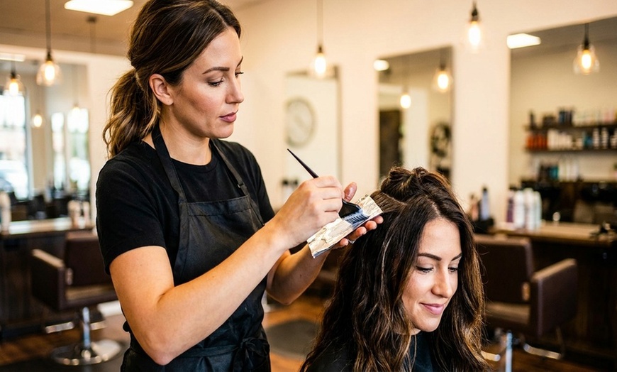 Image 3: Cut w/ Full Balayage or Root Touch Up, Deep Conditioning w/ Blow Dry