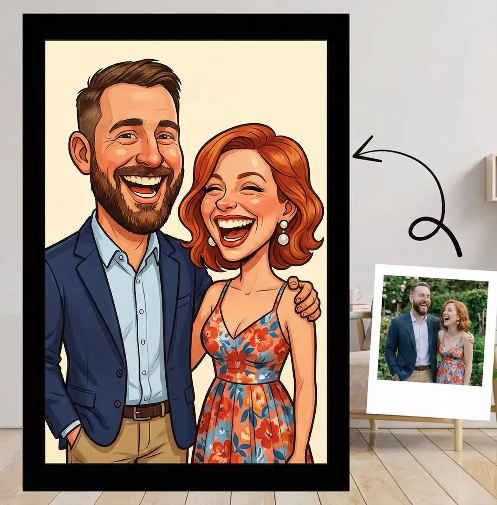 Custom Hand-Drawn Funny Couple Caricatures (Up to 90% Off)