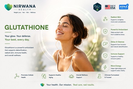 30-Day Supply of Glutathione Injections with Consult 200mg/mL (2,000mg per vial) - Nirwana Health