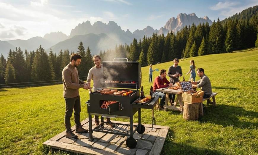 Image 2: Barbecue a carbone professionale con coperchio
