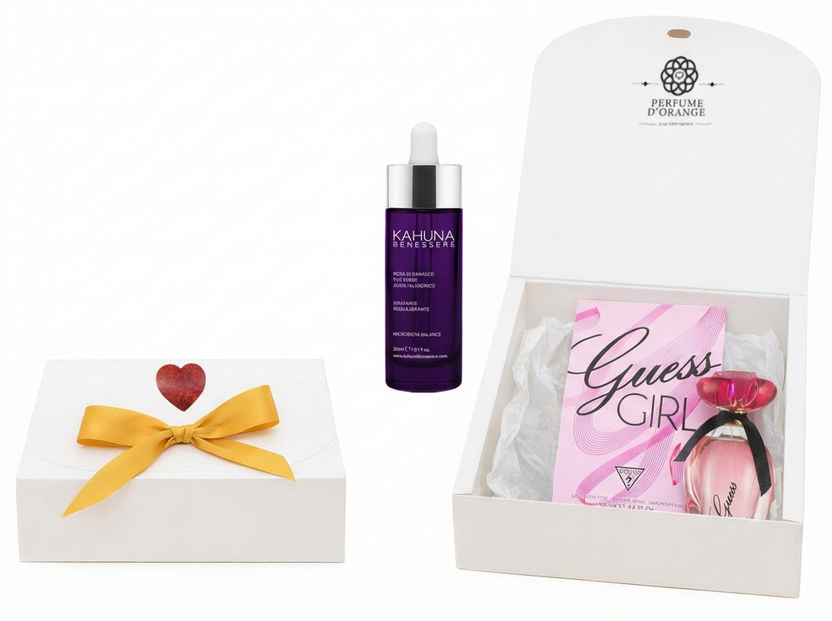 Geschenk-Box: 100 ml Guess Girl Duft & 30 ml Kahuna Benessere Serum