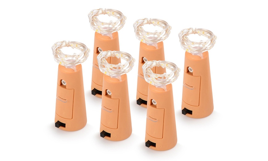 Image 10: 6 Pack 20 LED Wine Bottle Cork Lamp Fairy String  Lights for DIY Wedding Party