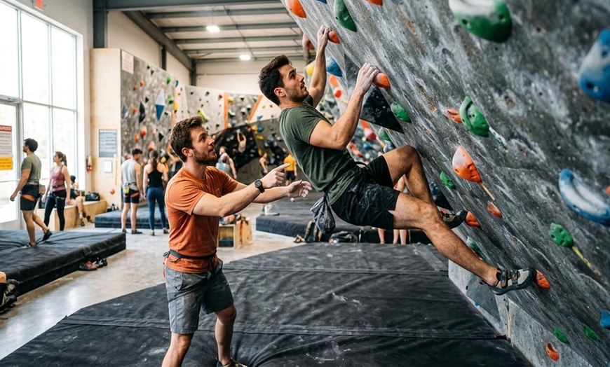 Image 3: Conquer New Heights: Indoor Rock Climbing Pass for Two