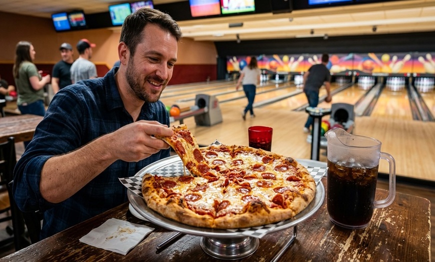 Image 2: 2 hours of bowling with shoe rental and pizza or unlimited cosmic bowling
