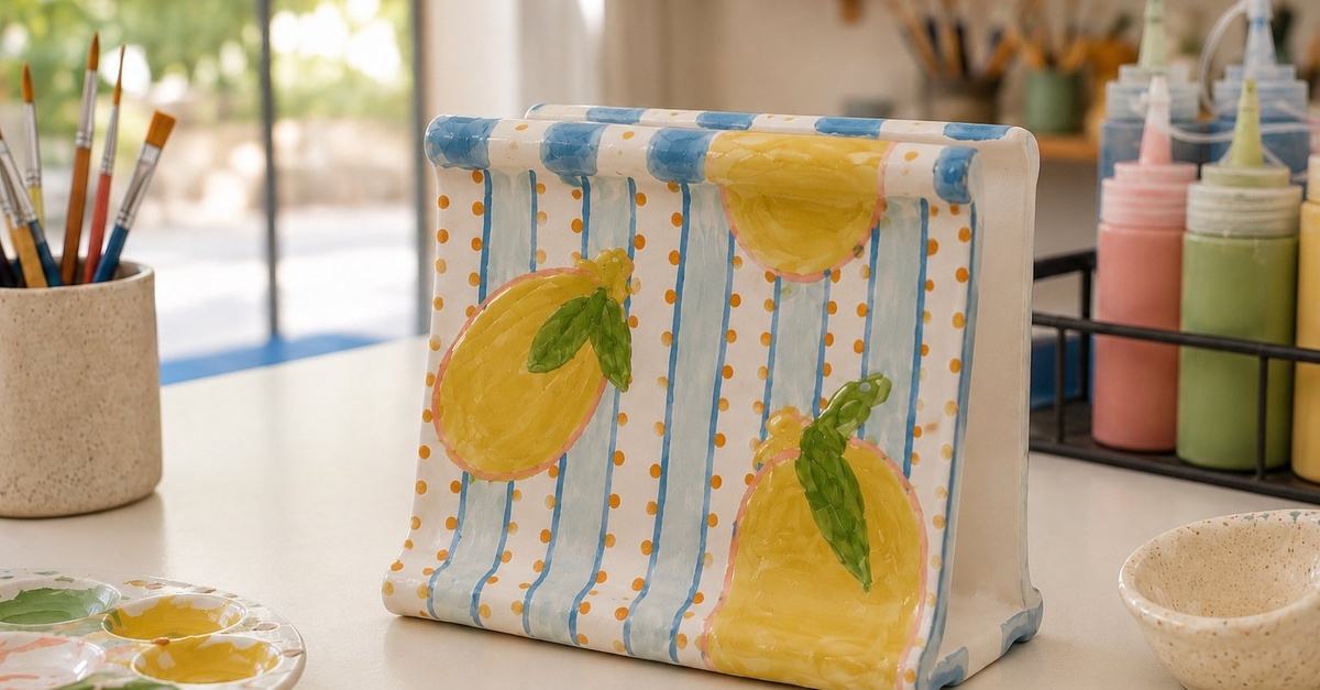 Taller para pintar una pieza de cerámica con bebida en Málaga