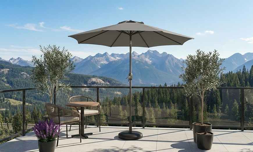 Image 8: Ombrellone da esterno con manovella e inclinazione regolabile