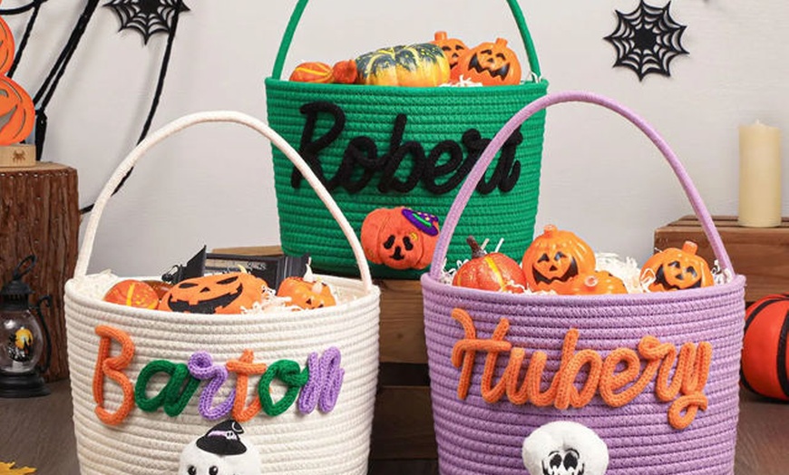 Image 2: Personalized Halloween Trick or Treat Baskets