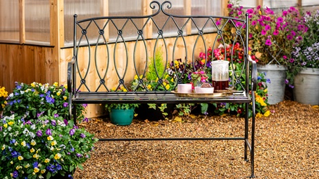 Groupon Unisex Ebony Garden Gear - Wrought Iron Bench