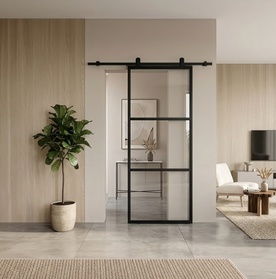 HOME DELUXE DIY-Glasschiebetür - STELLAR - 205 x 90 cm Klarglas