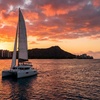 Image 5: Waikiki Sunset & Fireworks Cruise Double Decker Catamaran Deal