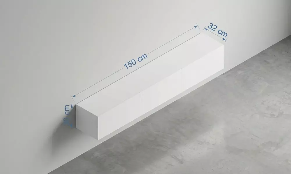Meuble TV suspendu avec placards par Kocoon
