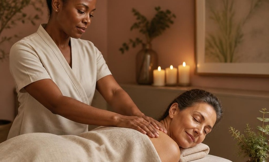 Image 6: Couples Massage LUXURY COMBO—Hot Stones—Back Facial—Infrared Sauna	