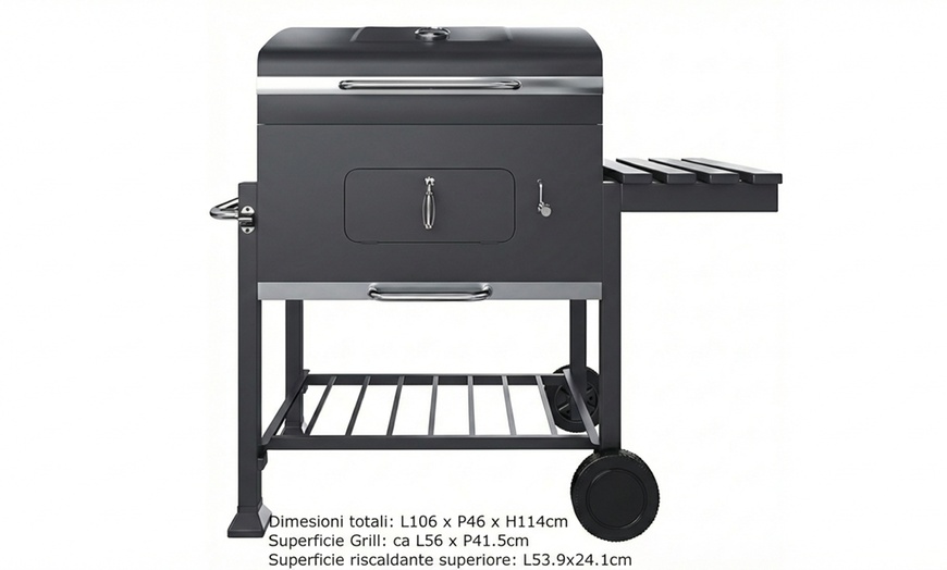 Image 5: Barbecue a carbone professionale con coperchio