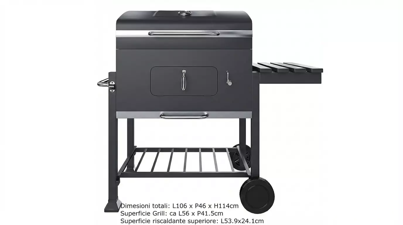 Barbecue a carbone professionale con coperchio