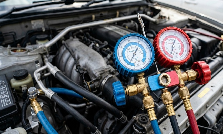 Image 2: Car AC inspection & refrigerant recharge service with flush and vacuum